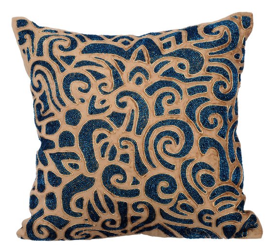 Gold & Sapphires Pillow Cover
