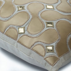 Gold Space - Gold Art Silk Throw Pillow Cover