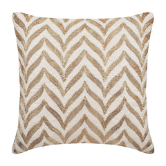 Golden Divide - Ivory Cotton Linen Decorative Euro Sham