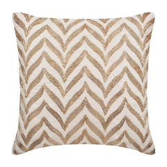 Golden Divide - Ivory Cotton Linen Decorative Euro Sham