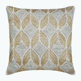 Golden Rain Beaded Throw Pillow Cover