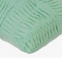 Green Pintuck Blocks - Pastel Green Cotton Linen Throw Pillow Cover
