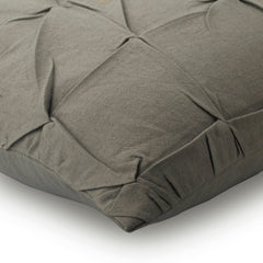 Grey Linen Texture - Gray Cotton Linen Decorative Euro Sham
