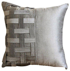 Gold Brown Bricks - Gold Brown Art Silk Decorative Euro Sham