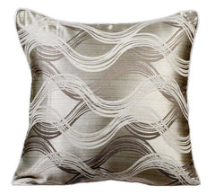 Grey Trance - Gray Jacquard Art Silk Decorative Euro Sham