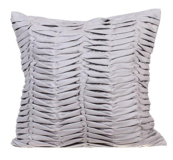 Blue Wind Folds - Dark Blue Faux Suede Throw Pillow Cover