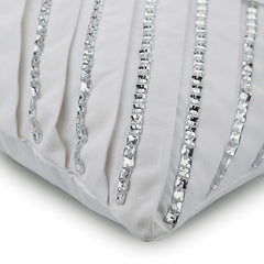 Ice Crystals - White Suede Throw Pillow Cover