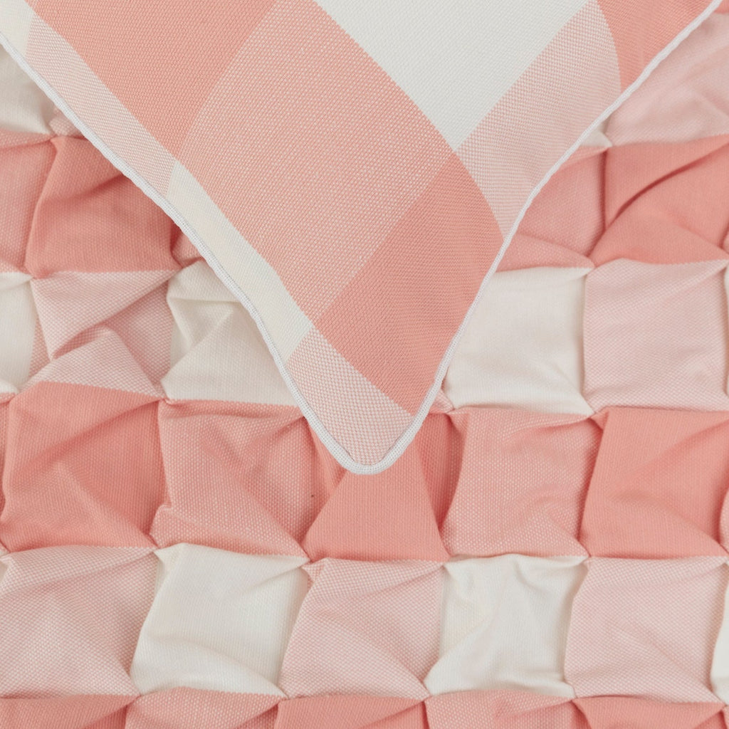 Buffalo Plaid Peach Decorative Bed Runner and Cushion Cover