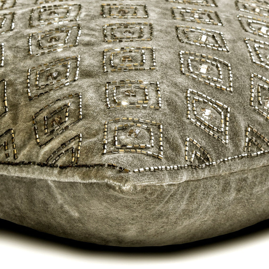 Chromium - Grey Velvet Decorative Euro Sham