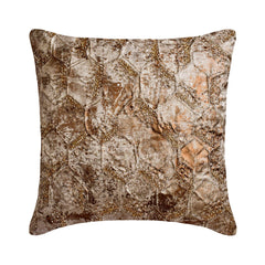 Burnished Silver - Blue & Silver Jacquard Throw Pillow Cover