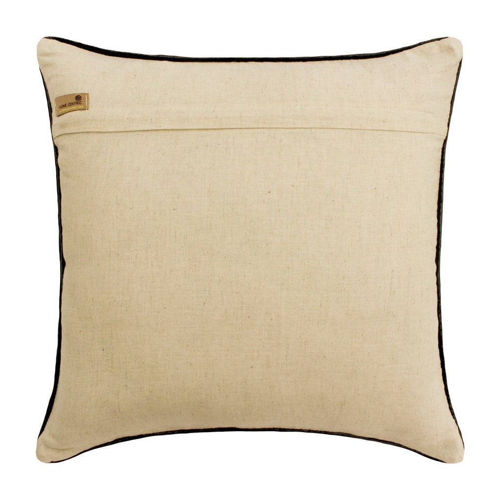 The George - Brown Linen & Faux Leather Throw Pillow Cover