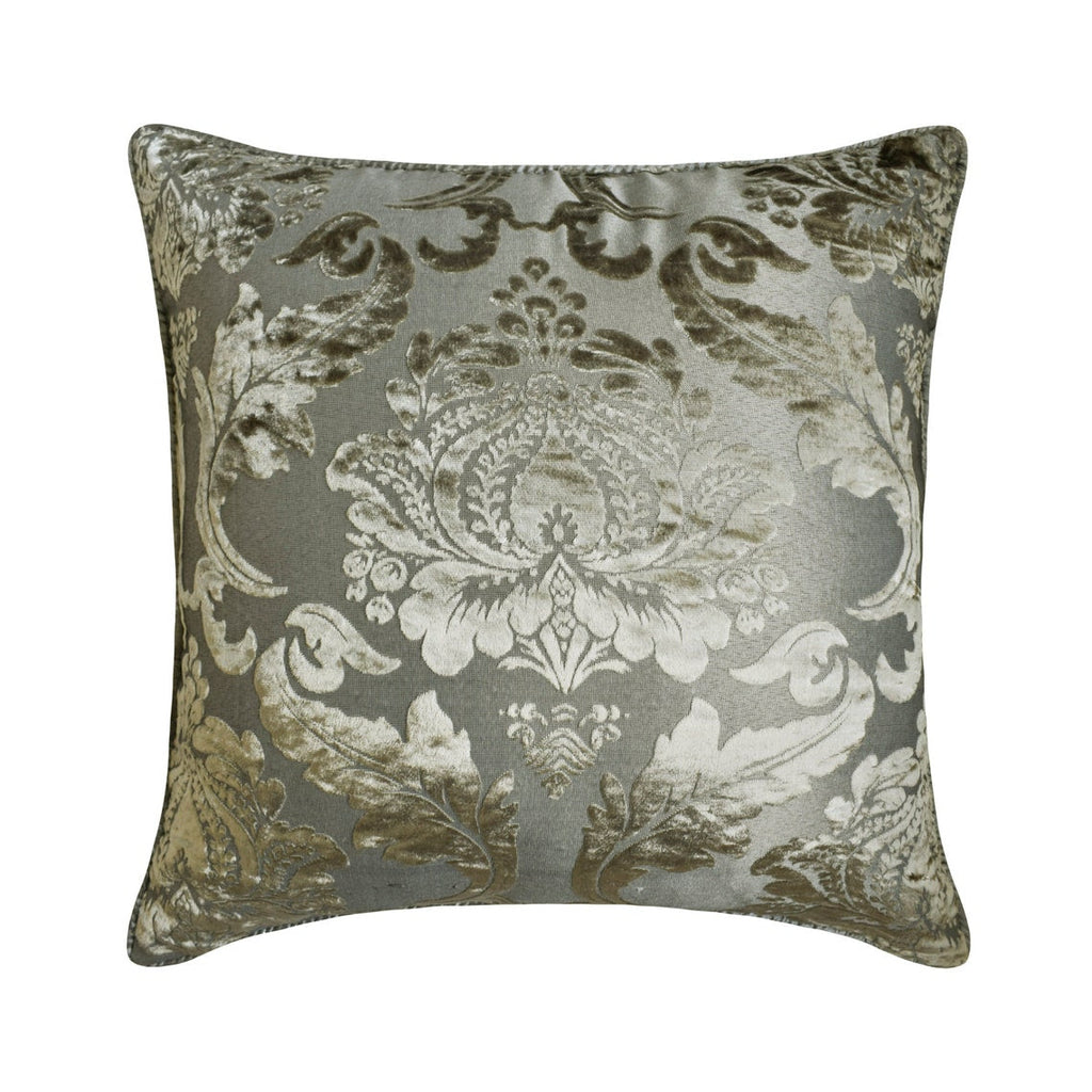 Blonde Damask - Gold Velvet Throw Pillow Cover