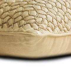 Mosaic Mood Beige - Beige Jacquard Throw Cushion Cover