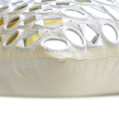 Darpan White - White Silk Throw Cushion Cover