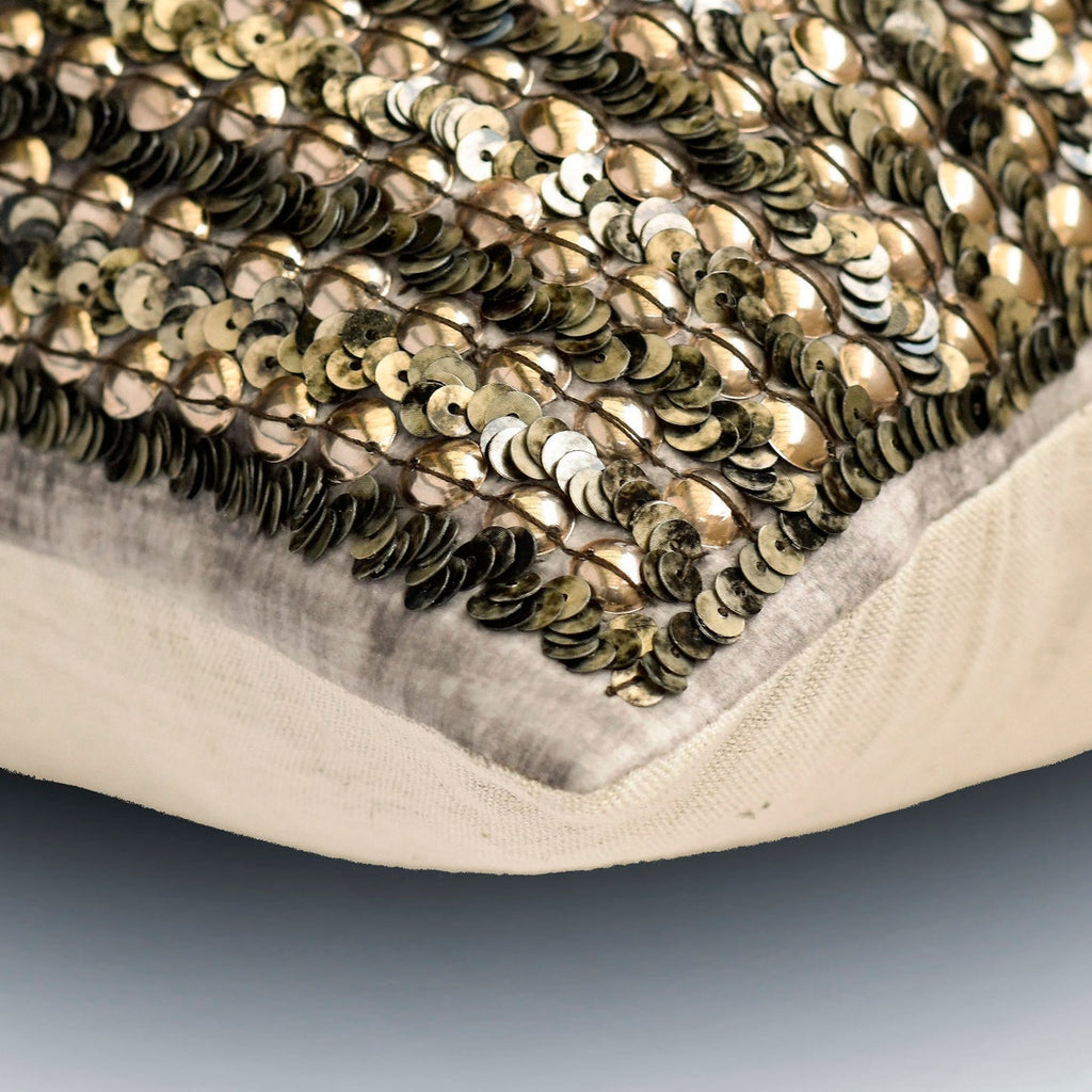 Brushed Silver - Blue Suede Lumbar Pillow Cover