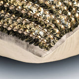 Brushed Silver - Blue Suede Lumbar Pillow Cover