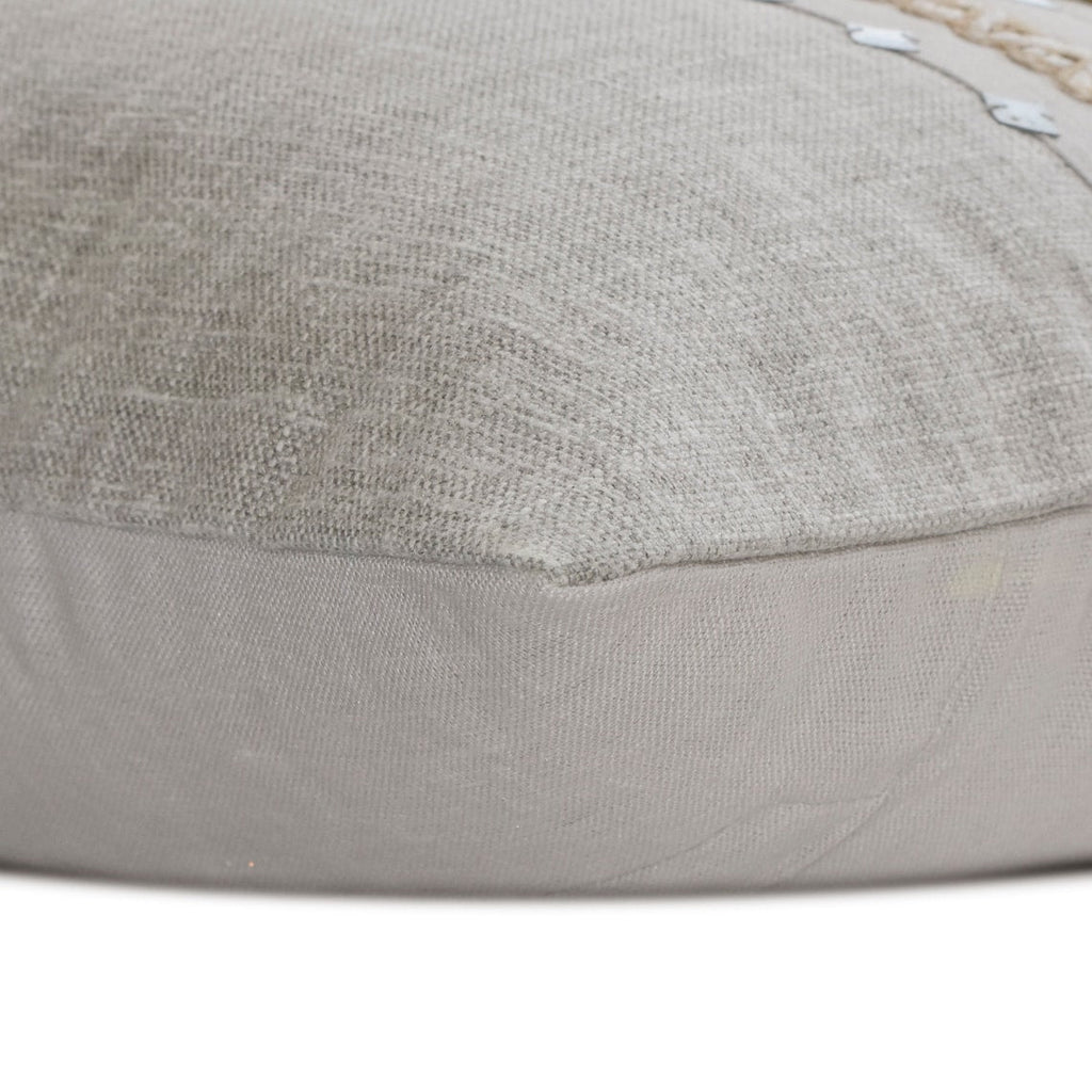 Terra Grey - Grey Jute & Linen Lumbar Pillow Cover