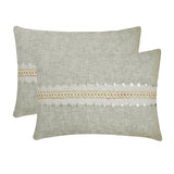 Terra Grey - Grey Jute & Linen Lumbar Pillow Cover
