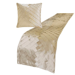 Glazed Satin Decorative Bed Runner and Cushion Cover