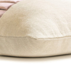 One By One - Beige & Wine Linen & Velvet Throw cushion Cover