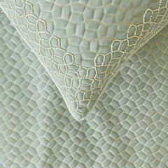 Tessellation Blue - Jacquard Blue Decorative Bed Runner and Cushion Cover