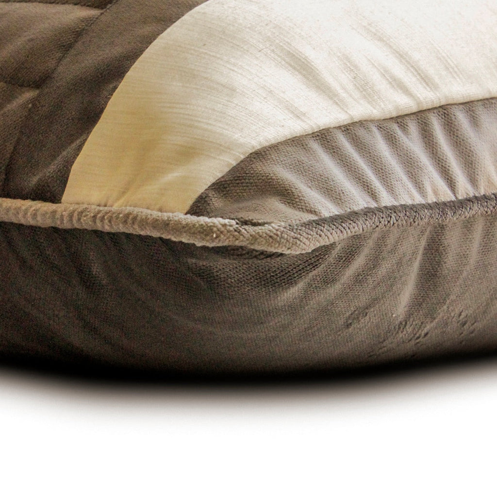 Sumptuous - Brown Velvet & Satin Throw cushion Cover