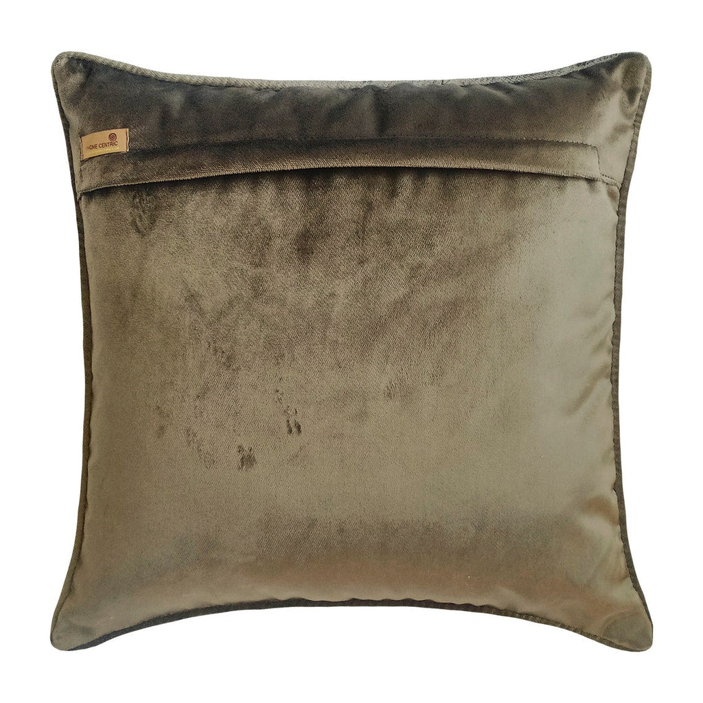 Sumptuous - Brown Velvet & Satin Throw cushion Cover