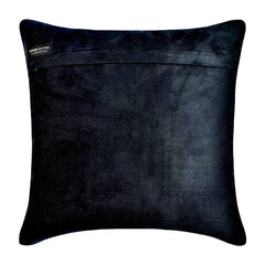 Tanner Black - Black Faux leather Throw Cushion Cover