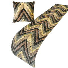 Paramount - Suede Velvet Beige Decorative Bed Runner and Cushion Cover