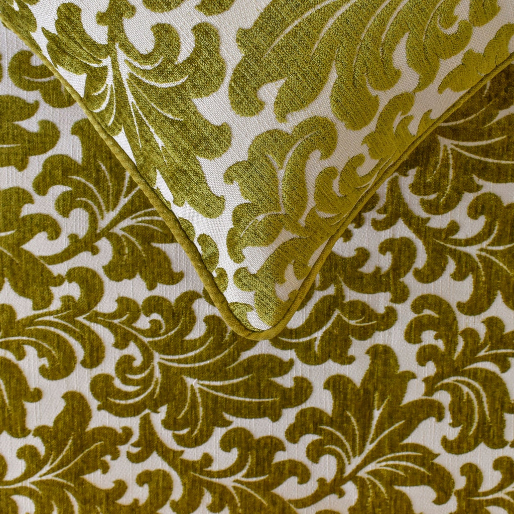 Chartreuse Charm - Velvet Chartreuse Decorative Bed Runner and Cushion Cover
