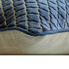 Geolattice Navy - Navy Blue Velvet Throw Cushion Cover