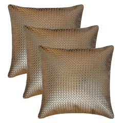 Tanner Grey - Grey Faux Leather Throw cushion Cover