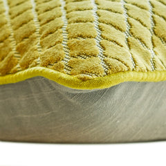 Geolattice Chartreuse - Chartreuse Green Velvet Throw Cushion Cover