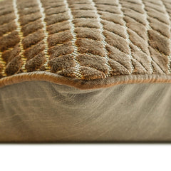 Geolattice Brown - Brown Velvet Throw Cushion Cover