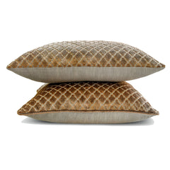 Marvel Brown - Brown Velvet Lumbar Pillow Cover