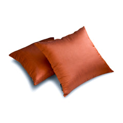 Rust Luxury Pack of 2 - Rust Art Silk Throw Cushion Cover