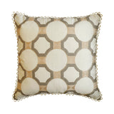 Threaded Geometry - Cotton White, Beige & Grey Decorative Bed Runner and Cushion Cover