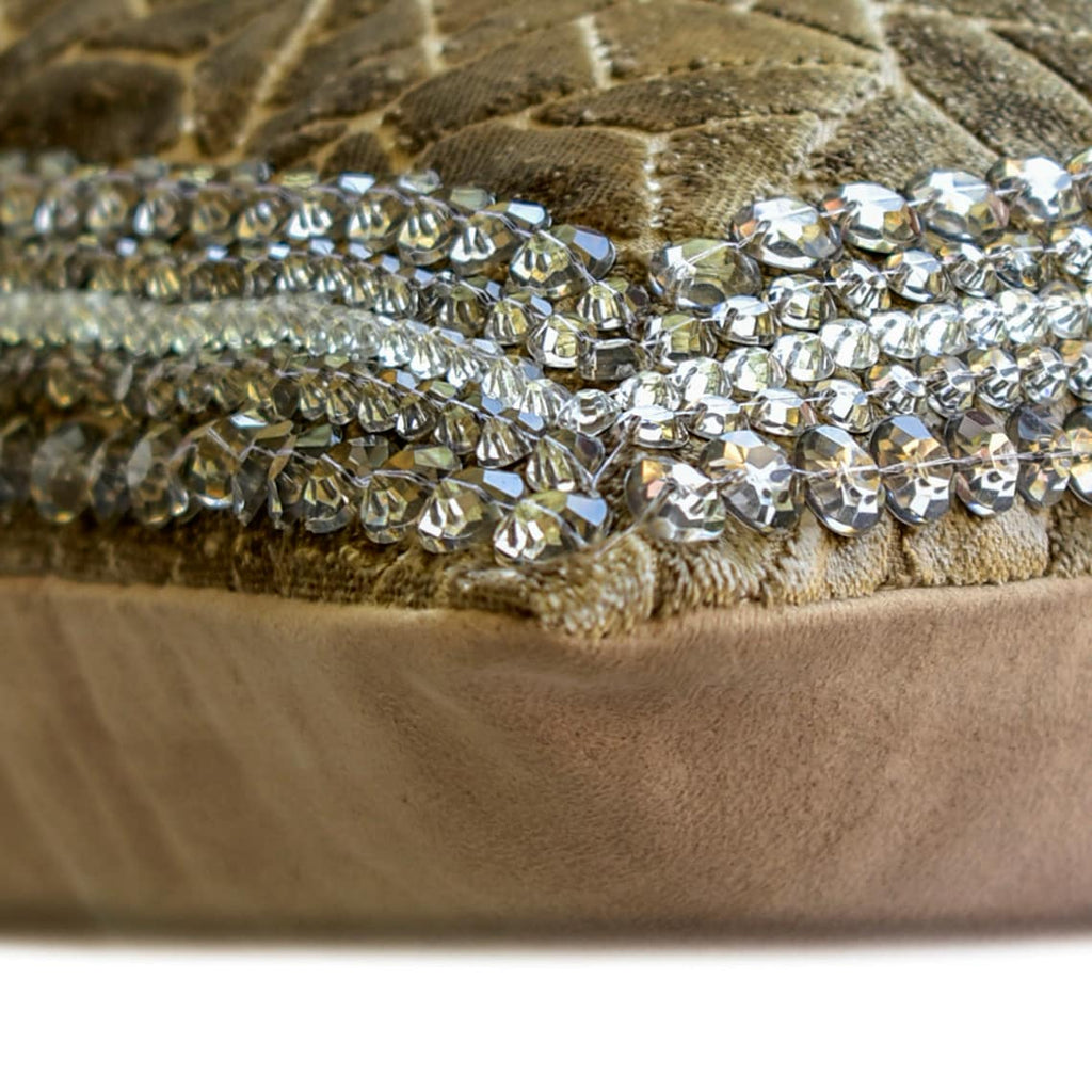 Brown Mosaic - Brown Velvet Throw Pillow Cover