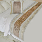 Luxe Velvet Lines Decorative Bed Runner and Cushion Cover