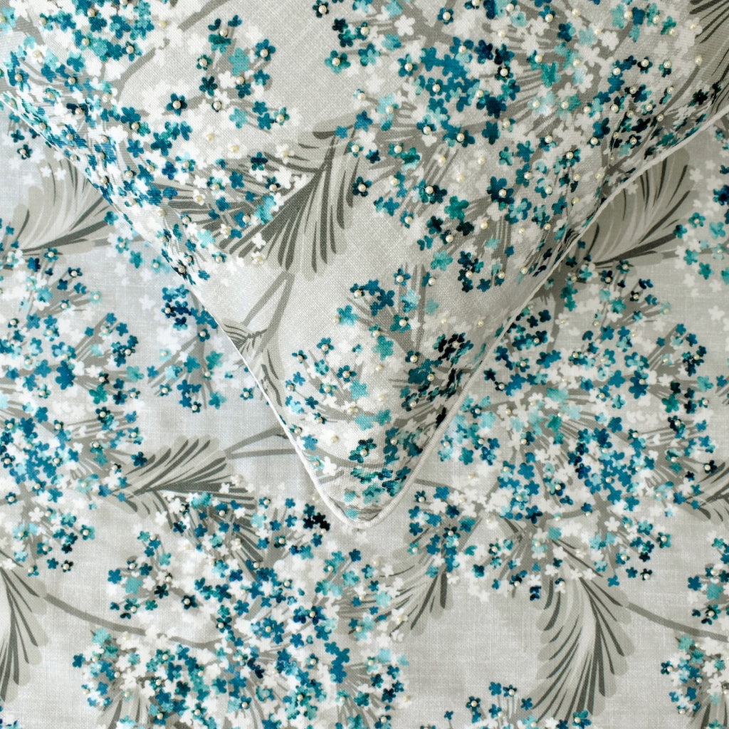 Blue Star Fauna - Cotton Blue Decorative Bed Runner and Cushion Cover