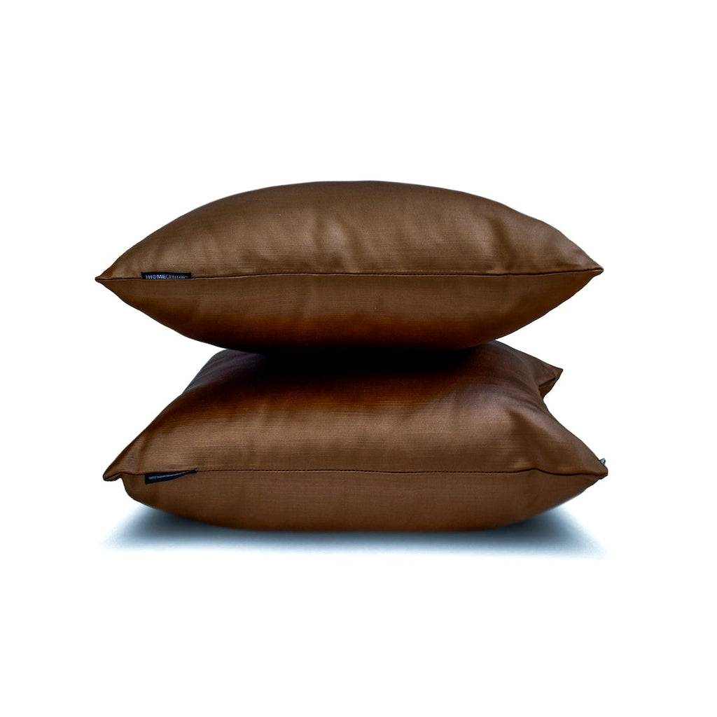 Brown Slub Satin - Brown Satin Throw Pillow Cover