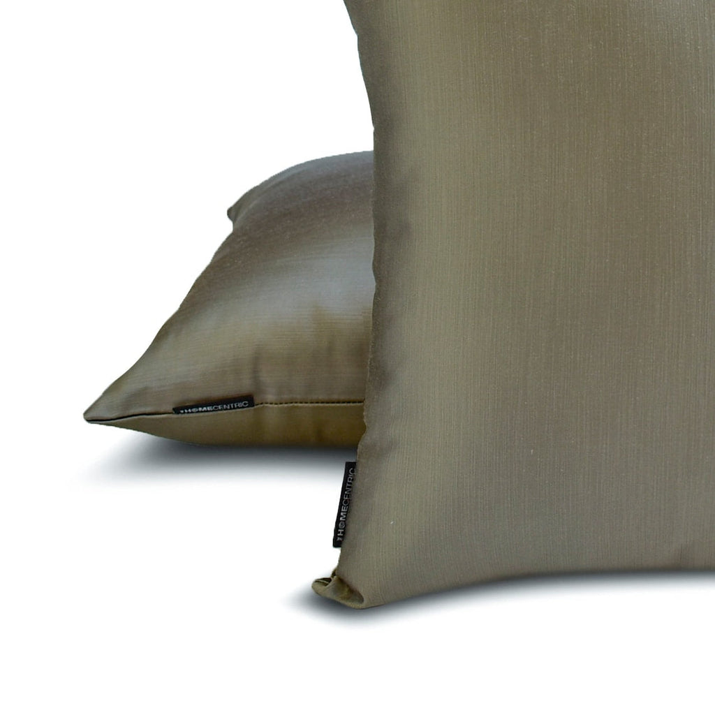 Taupe Gray Slub Satin - Taupe Satin Throw Pillow Cover