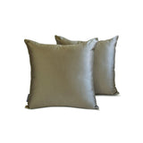 Taupe Gray Slub Satin Throw Pillow Cover