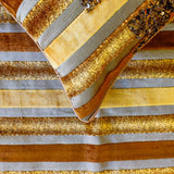 Streamlined - Velvet Gold & Brown Decorative Bed Runner and Cushion Cover