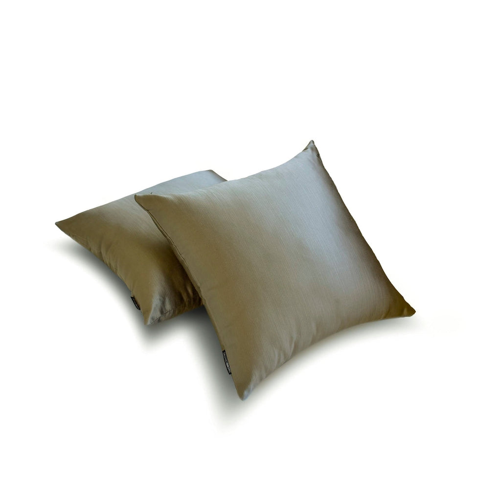 Taupe Gray Slub Satin - Taupe Satin Throw Pillow Cover