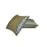 Taupe Gray Slub Satin - Taupe Satin Throw Pillow Cover