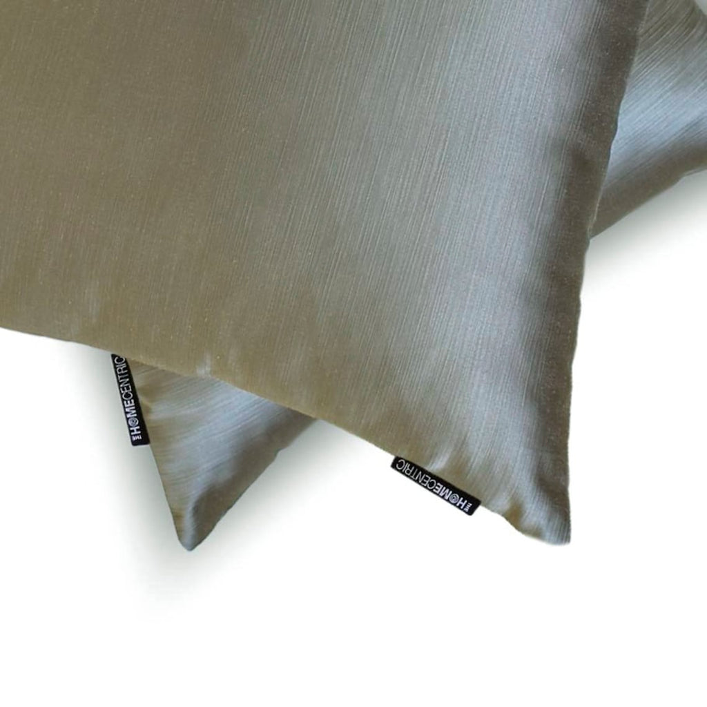 Taupe Gray Slub Satin - Taupe Satin Throw Pillow Cover