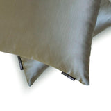 Taupe Gray Slub Satin - Taupe Satin Throw Pillow Cover