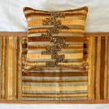 Streamlined - Velvet Gold & Brown Decorative Bed Runner and Cushion Cover