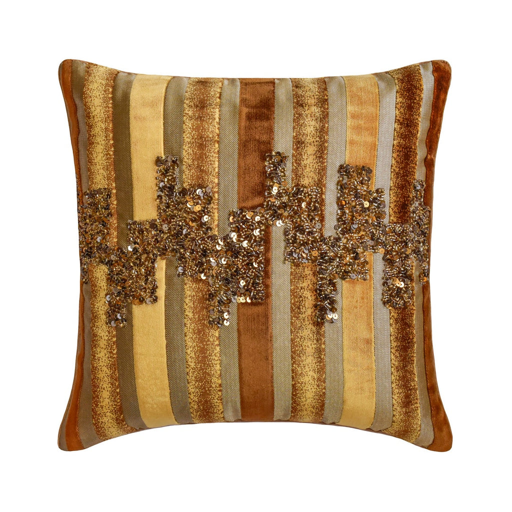 Streamlined - Velvet Gold & Brown Decorative Bed Runner and Cushion Cover